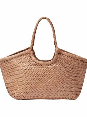 Dragon Diffusion Nantucket Basket Big Woven Leather Tote – Natural, Near New